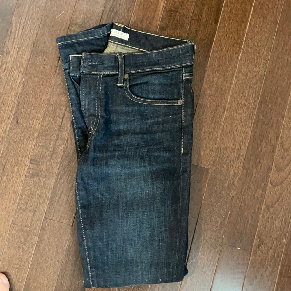 ABLE skinny dark denim jeans